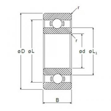 5 mm x 9 mm x 2,5 mm  NMB L-950 радиальные шарикоподшипники